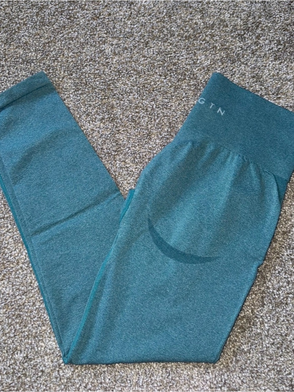 NVGTN High-Waist Seamless Contour Leggings in Teal - Picture 4 of 7